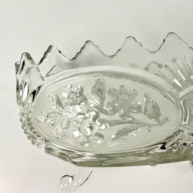 Mid-Century Boho Chic Hollywood Regency Glass Footed Centerpiece/Fruit Bowl For Sale - Image 15 of 16