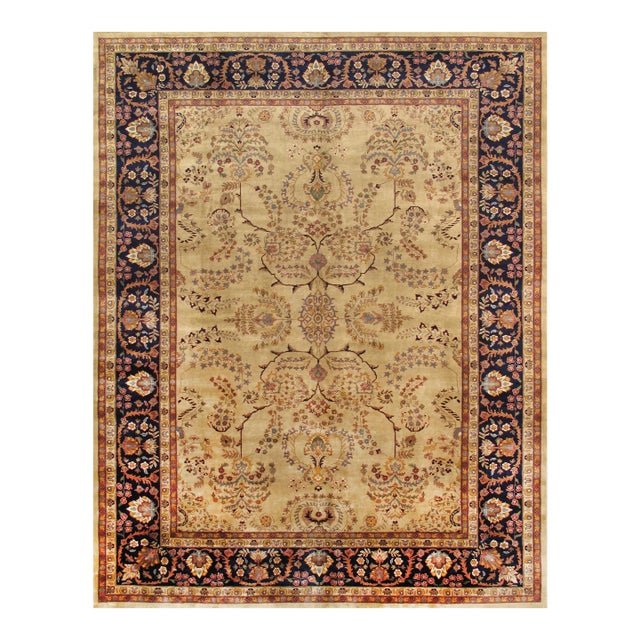 Pasargad Home Sarouk Lamb's Wool Area Rug, 8' 0" X 9' 8", Ivory For Sale