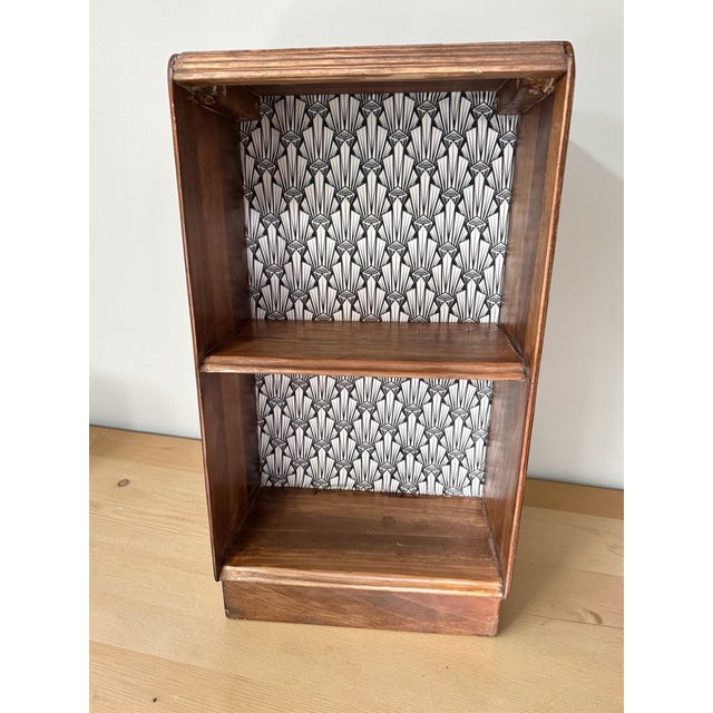 Art Deco Solid Walnut Low Bookcase Nightstand / Side Table, Restored Antique For Sale - Image 10 of 10