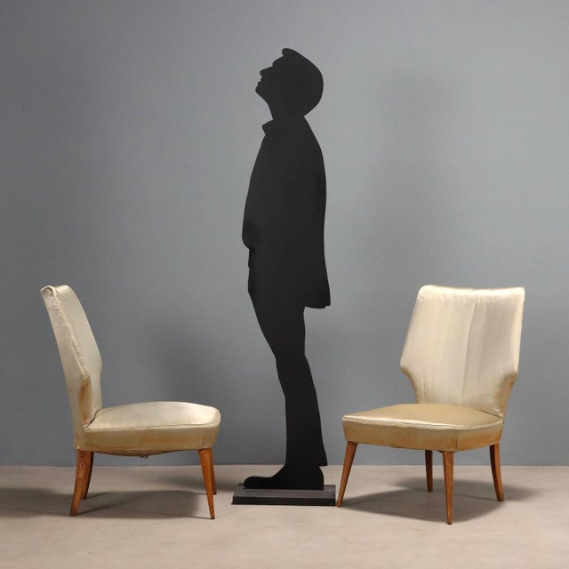 Vintage Chairs in Beech and Fabric, 1950s, Set of 2 For Sale - Image 3 of 10