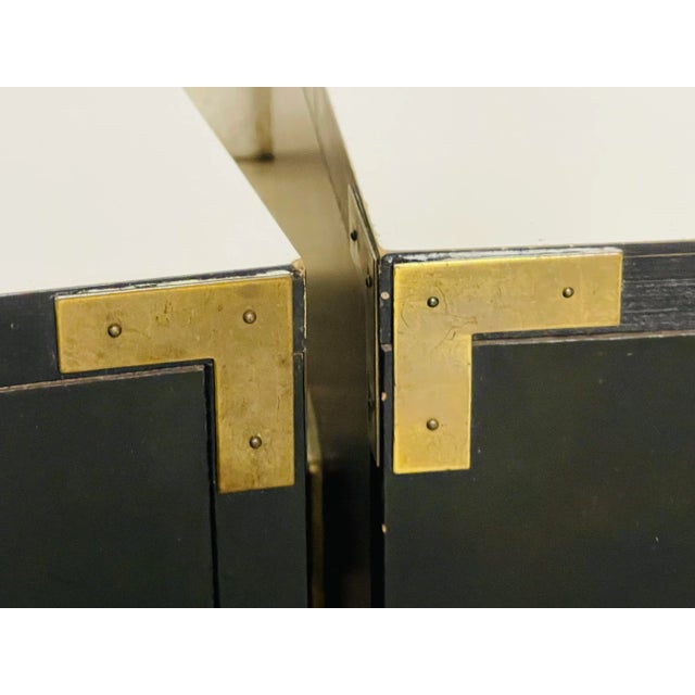 Vintage 1970s Campaign Style Cube Side Tables, a Pair For Sale In Boston - Image 6 of 8