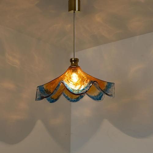 Murano Glass Flower Pendant Light attributed to Mazzega, 1970 For Sale - Image 10 of 14
