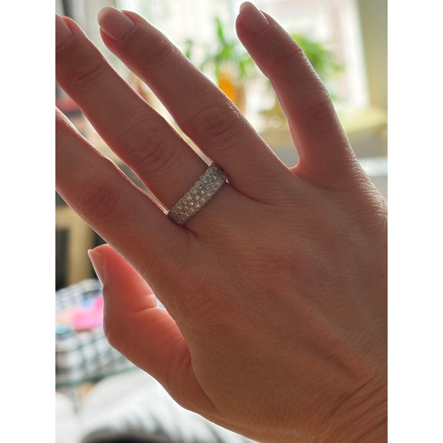 Metal 0.65 Carat Diamond Cocktail 18 Karat White Gold Ring/ Half Band, Size 6.5 For Sale - Image 7 of 8