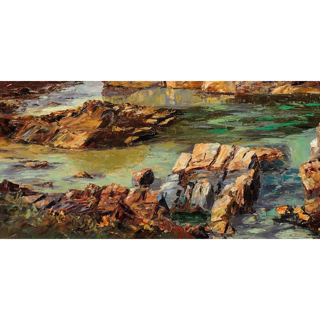 Black Nancy Bailey, Low Tide on the Minnows, Cornwall, 1972, Impasto Oil Painting, Framed For Sale - Image 8 of 17