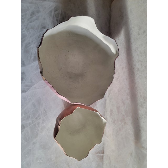 Paola Paronetto Italian Paper Clay Ceramic Bowls W/ Gold - Set of 2 For Sale - Image 10 of 11