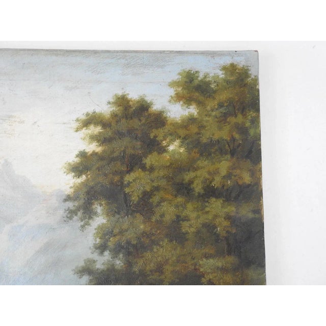 Late 19th Century Late 19th Century Continental Mountain Lake Landscape Painting For Sale - Image 5 of 7