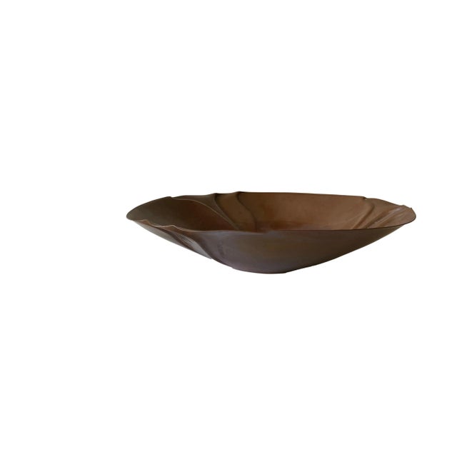 Arts & Crafts 1940s Harry St. John Dixon Hammered Sculptured Copper Bowl For Sale - Image 3 of 13