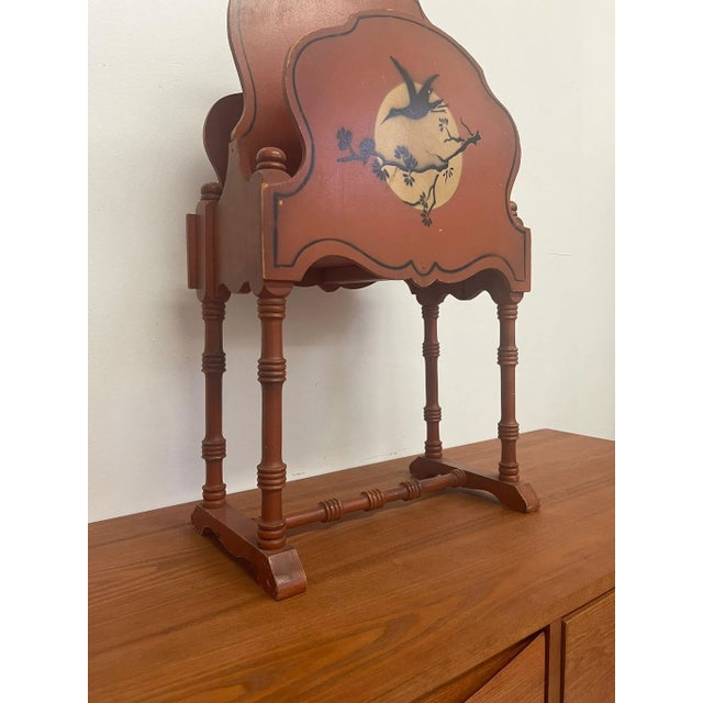Vintage Orange Colored Magazine Rack For Sale - Image 4 of 10