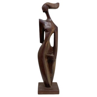 Vintage Wood Sculpture, 1950s For Sale
