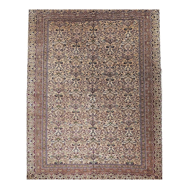 Vintage Turkish Hereke Room Size Rug, Handwoven Wool, Allover Pattern, 7' x 10' For Sale