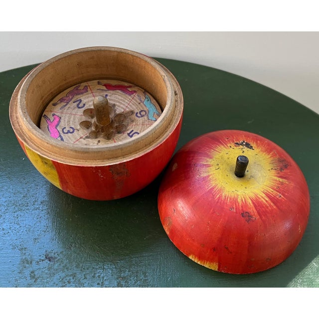 Antique Early 20th Century Paint Decorated Carved Wood Apple Box ...