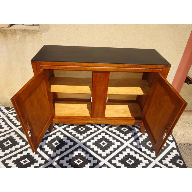 Vintage Oak and Veneer Sideboard with Gilt Handles, 1950s For Sale - Image 16 of 18
