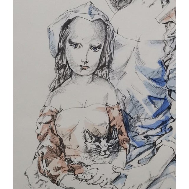 Léonard Tsuguharu Foujita, Maternité (Maternity), 1964, Lithograph For Sale - Image 6 of 8