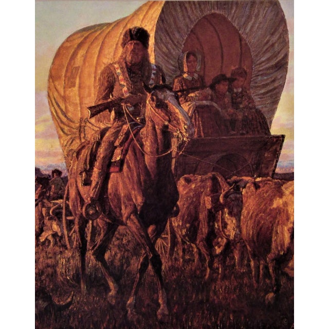 Realism Arnold Friberg, The Long Trail West, Circa 1980 For Sale - Image 3 of 11