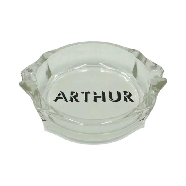 Vintage Iconic Arthur Nightclub Nyc Ashtray Dish Clear Glass For Sale - Image 10 of 12
