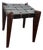 Attributed Edmond J Spence Midcentury MCM Teak and Leather Stool Ottoman For Sale