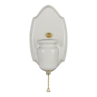 Mid 20th Century Restored Traditional White Porcelain Wall Sconce For Sale