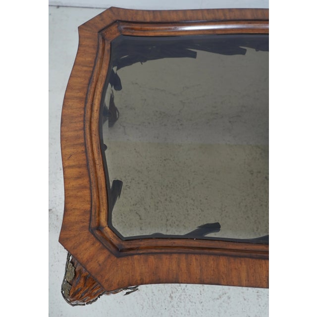 Labarge Art Nouveau Large Glass Top Coffee Table For Sale - Image 9 of 12