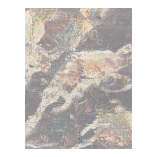 Modern Silk & Wool L. Grey Area Rug- 9'11'' X 14' 1'' For Sale