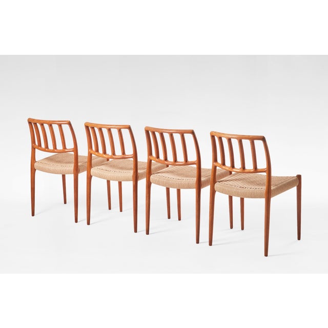 Mid-Century Modern Model 83 Dining Chairs by Niels Otto Møller for J.L. Møller Mobelfabrik, 1960s, Set of 4 For Sale - Image 3 of 10