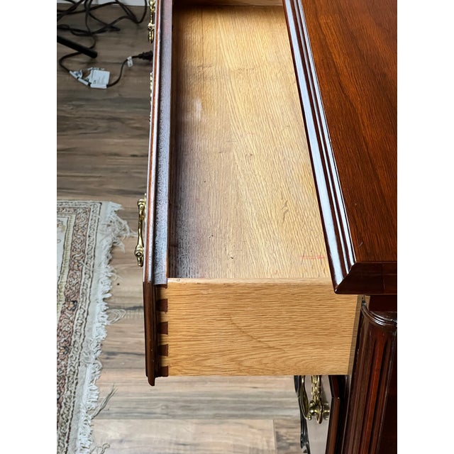 Vintage Solid Mahogany Chippendale Style Lowboy by Councill Craftsmen For Sale - Image 10 of 11