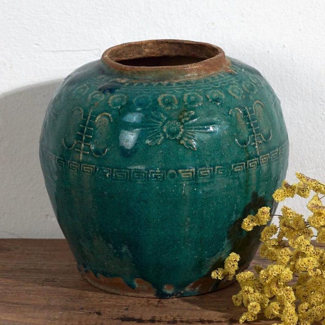 Antique Chinese Stoneware Vase For Sale - Image 3 of 3