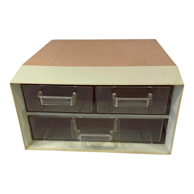 Mid Century Space Age Three Drawer Storage Box For Sale