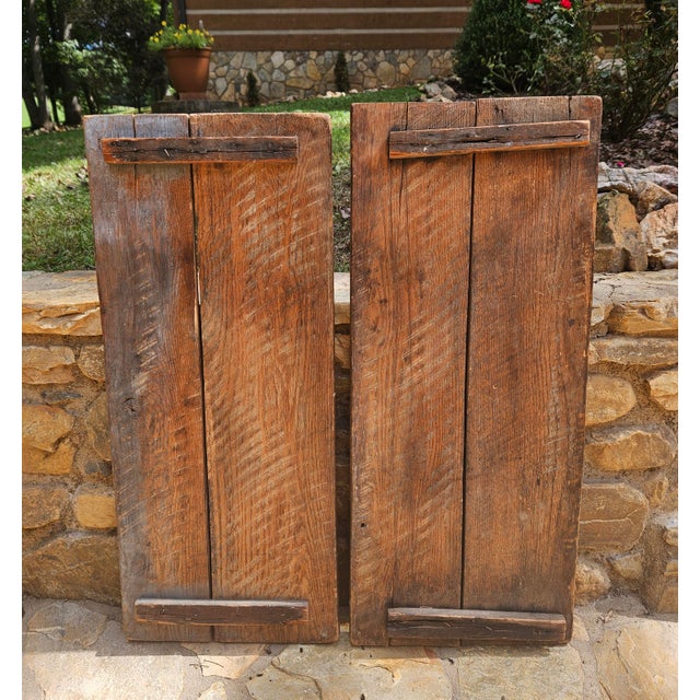 Antique Pair of Primitive Cupboard Doors For Sale In Charlotte - Image 6 of 18