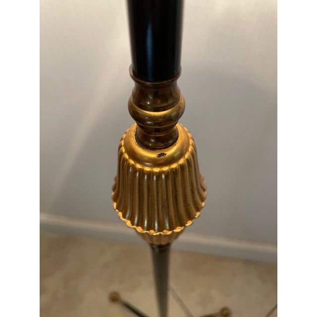 Vintage Floor Lamp with Gilded Brass Decor on Tripod Legs, 1960s For Sale - Image 15 of 18
