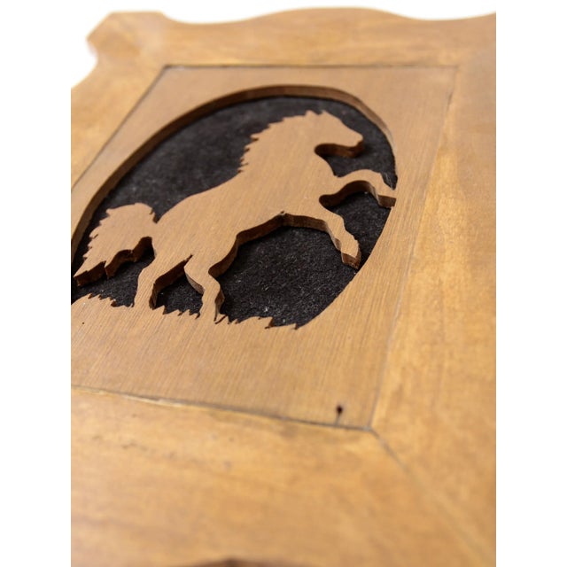 Rustic Vintage Wood Silhouette Horse Art For Sale - Image 3 of 6