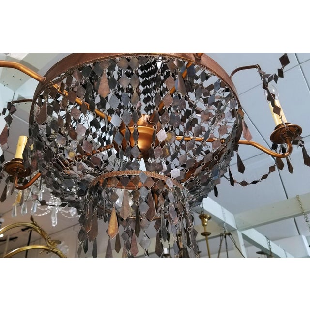 1980s Copper Tone Waterfall Beehive Metal Chandelier For Sale In West Palm - Image 6 of 6