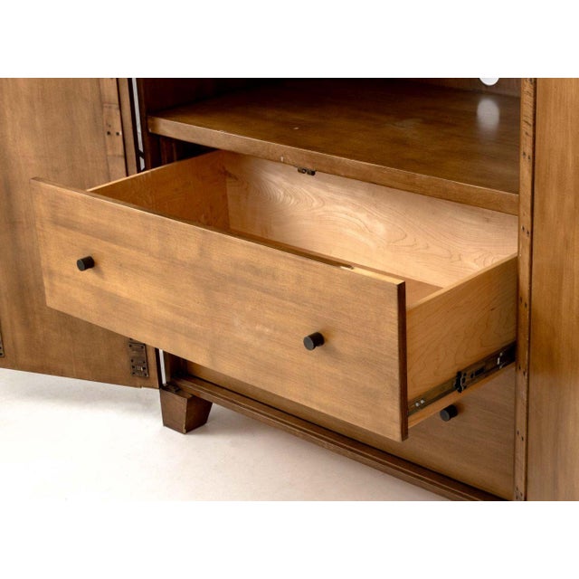 Early 21st Century German Modern Studded Maple Entertainment Unit For Sale - Image 5 of 9