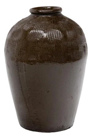 Chinese Ridged Wine Jar, C. 1900