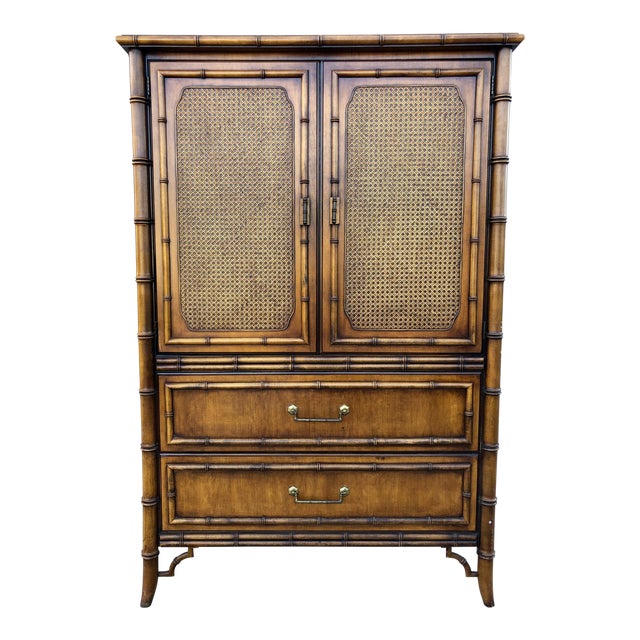 Vintage Dixie Faux Bamboo Tahiti Armoire Chairish