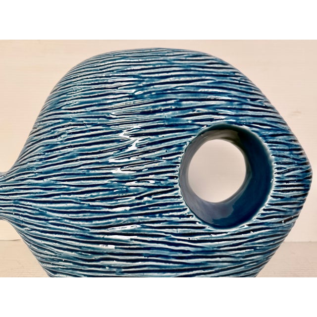 Blue Blue Ceramic Fish For Sale - Image 8 of 9