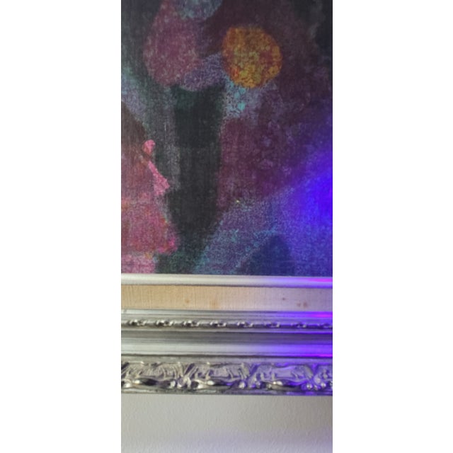 1970s Gustav Likan Neo-Impressionism Mother With Children Acrylic Painting 1978 For Sale - Image 5 of 12