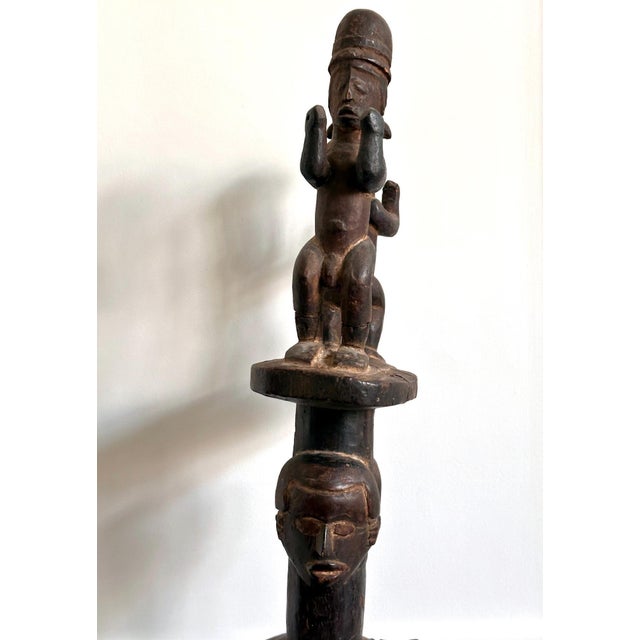 Tall African Ibibio Head Mask with Polychrome Nigeria Provenance For Sale In Atlanta - Image 6 of 15