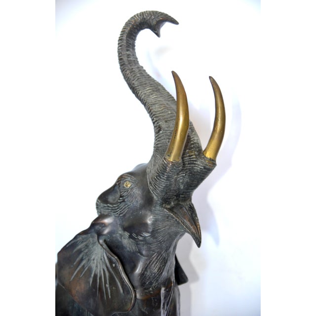 Safari Large Bronze Elephant 29"h For Sale - Image 3 of 7
