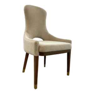 Global Views Modern Beige Lambswool Parchment Nola Side Chair