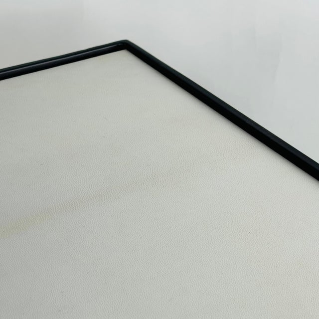 Metal 'Corniche' Wrought Iron, Brass and Parchment Top Console by Design Frères For Sale - Image 7 of 7