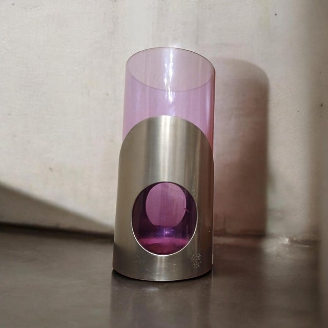 Vintage Murano Glass and Metal Vase, 1970s For Sale - Image 4 of 8