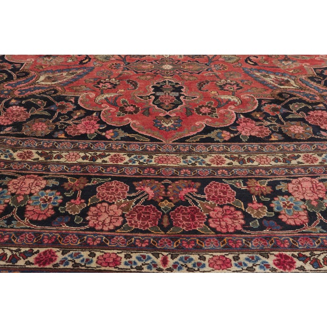 Early 20th Century Vintage Persian Mashhad Rug, 09'10 X 13'04 For Sale - Image 5 of 10