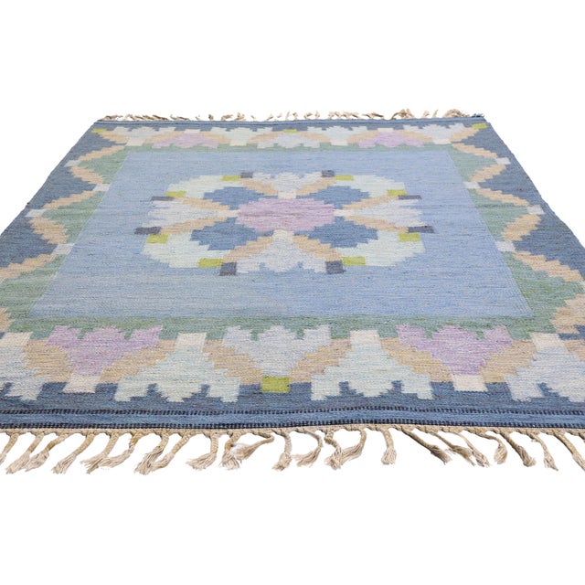 Mid-Century Modern Ingegerd Silow Vintage Swedish Rollakan Rug, 04'07 X 06'08 For Sale - Image 3 of 11