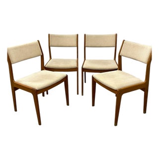 1960s Teak Mid Century Danish Dining Chairs Set of 4 For Sale