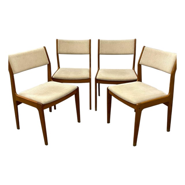 1960s Teak Mid Century Danish Dining Chairs Set of 4 For Sale