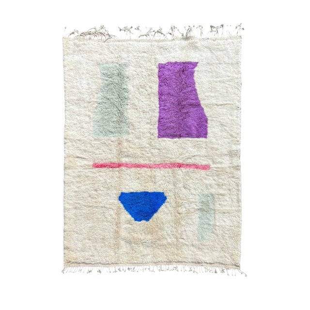 Moroccan Beni Mrirt Rug in with Abstract Pattern, 2010s For Sale - Image 12 of 12
