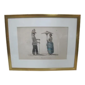 Louis Choris Hand Tinted C1822 Lithograph Plate Dress of Island of Luzon People