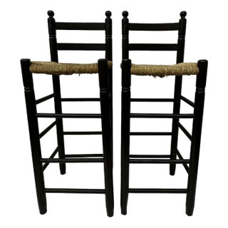 Set of Wooden Bar Stools, 1970s For Sale