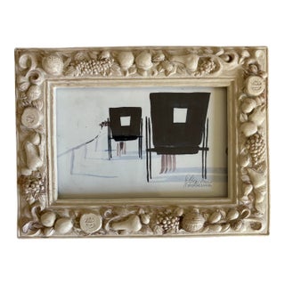 1988 Original of an Amish Carriage Scene in Vintage Frame For Sale