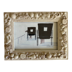 1988 Original of an Amish Carriage Scene in Vintage Frame